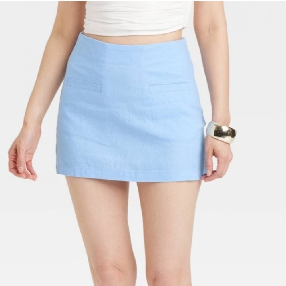 Women's Tailored Fashion Mini Skirt - A New Day Blue 6